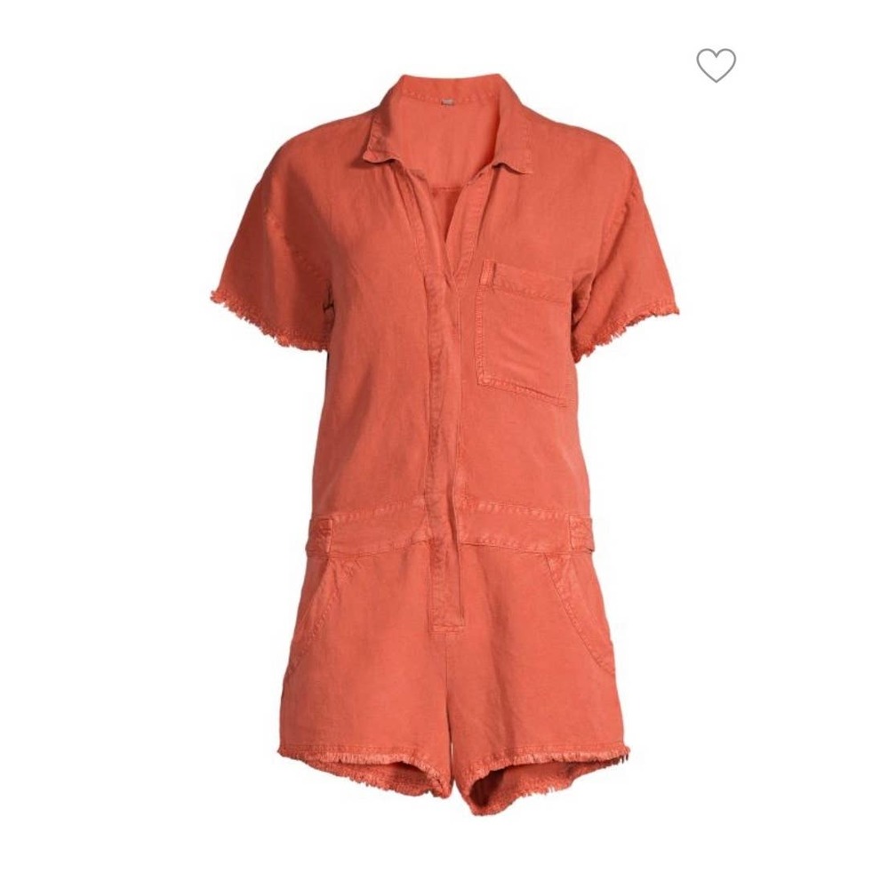 Young fabulous & broke Felix raw edge romper cute orange medium 0003